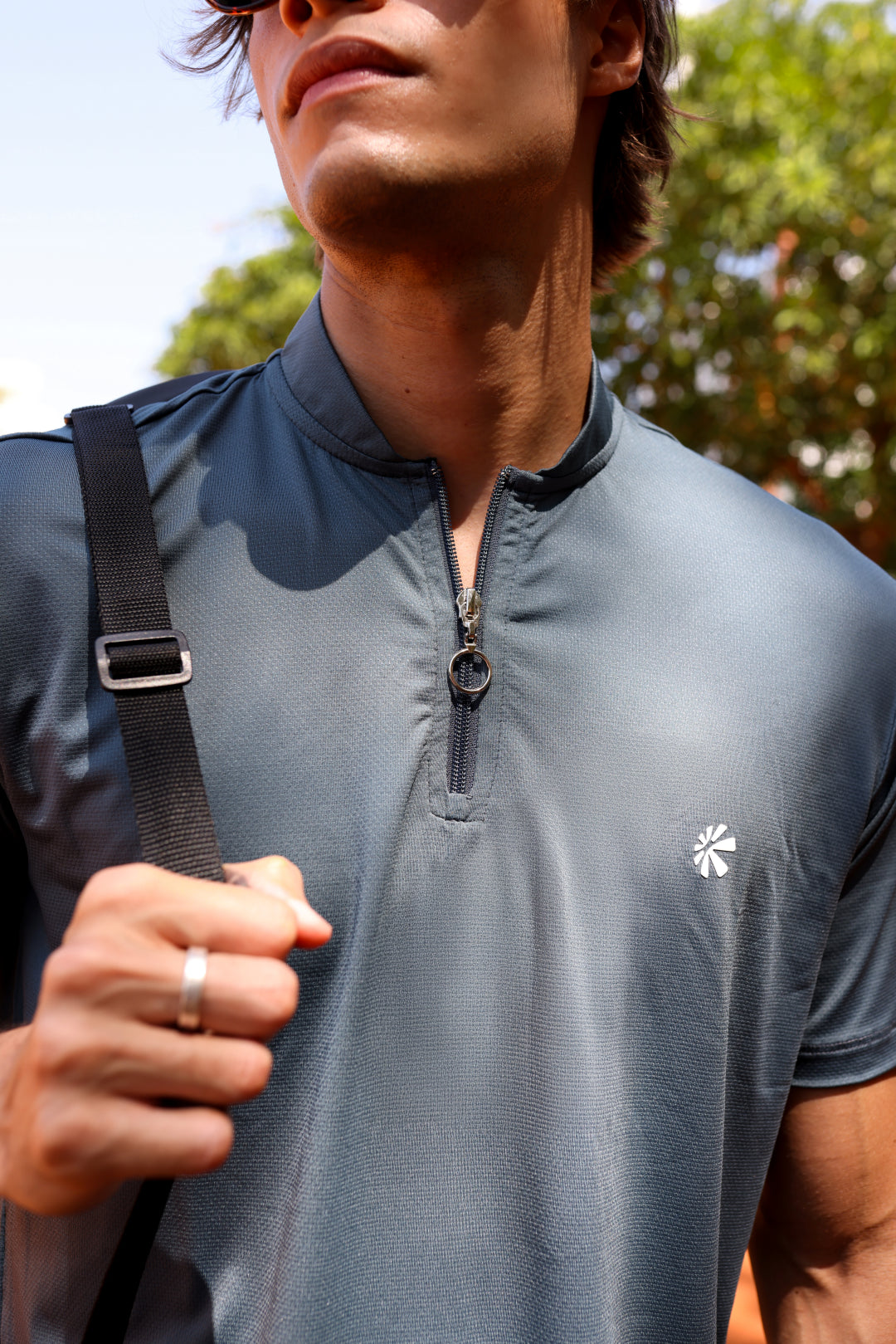 Polo Aero Zip Gris